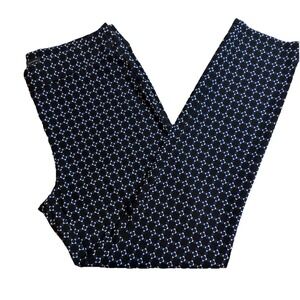 The Limited Signature Stretch Skinny Ankle Pants‎ Black/White/Blue Geometric 10